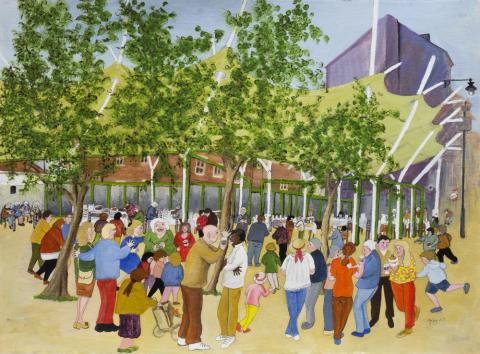 BIG LUNCH 2019: painting and print by Miriam King