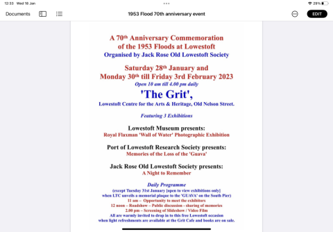 1953 Flood anniversary event