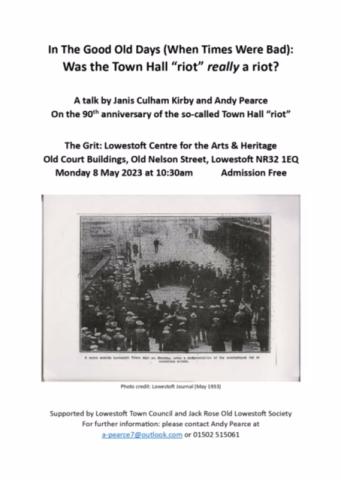 Town Hall Riot poster advertising event